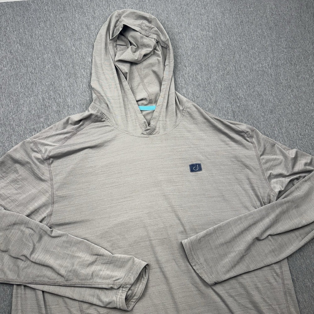 Avid Hoodie Shirt Mens XL Gray UV Sun Protection Moisture Wicking Fishing
